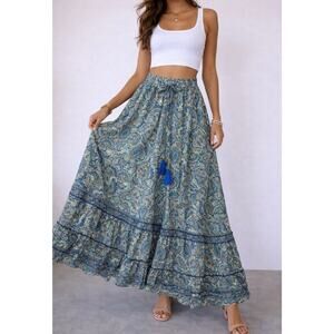 Boho Paisley Maxi Skirt